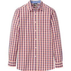 Koszula z długim rękawem w kratę bonprix w kolorową kratę. Różowe koszule bonprix, l, bez wzorów, bez kołnierzyka, bez ramiączek. Za 37.99 zł.