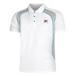 Koszulka treningowa męska Fila Polo Harrison. Białe koszulki polo Fila, l, bez wzorów, bez kołnierzyka, bez ramiączek. Za 401.00 zł.