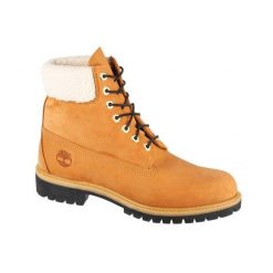 Męskie Wodoodporne Skórzane Buty Do Kostki Premium. Żółte buty turystyczne Timberland, bez wzorów, z gumy, bez zapięcia, trekkingowe. Za 959.99 zł.