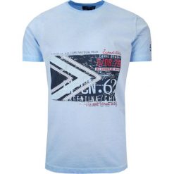 T-Shirt Męski Jasny Niebieski z Nadrukiem, Koszulka, Krótki Rękaw, U-neck. Niebieskie bluzki z długim rękawem New Antracid, l, bez wzorów, z bawełny, bez kołnierzyka, bez ramiączek. Za 87.00 zł.