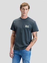 MESKA KOSZULKA LEE SANTA MONICA TEE WASHED BLACK 112376491. Czarne t-shirty Lee, xl, bez wzorów, bez kołnierzyka, bez ramiączek. Za 89.99 zł.
