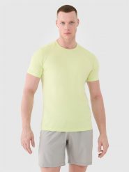 4F Koszulka treningowa szybkoschnąca męska - zielona 3XL. Zielone t-shirty 4F, m, bez wzorów, z dzianiny, bez kołnierzyka, bez ramiączek. W wyprzedaży za 59.99 zł.