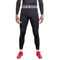 Spodnie kompresyjne z wyściółką BKeeper. Czarne odzież kompresyjna BKEEPER, bez wzorów, do piłki nożnej. Za 306.50 zł.