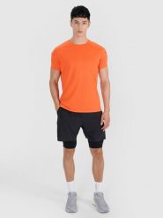 4F Spodenki treningowe szybkoschnące męskie 4F x Robert Lewandowski - czarne M. Czarne krótkie spodenki sportowe 4F, m, bez wzorów, z dzianiny. Za 229.99 zł.