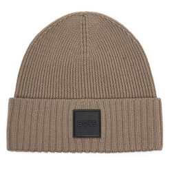 Czapka BOSS. Brązowe czapki zimowe Boss, bez wzorów. Za 319.99 zł.