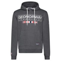 Bluza męska Geographical Norway GREAT Dark Grey DB 317 - ciemnoszara. Szare bluzy z kapturem Geographical Norway, m, bez wzorów, z bawełny, z kapturem. Za 169.00 zł.