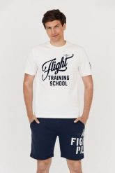 AERONAUTICA MILITARE Biały t-shirt męski. Białe t-shirty Aeronautica Militare, m, bez wzorów, bez kołnierzyka, bez ramiączek. W wyprzedaży za 239.99 zł.