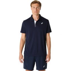 Polo Asics Court. Niebieskie koszulki polo ASICS, bez wzorów, bez kołnierzyka, bez ramiączek. Za 221.00 zł.