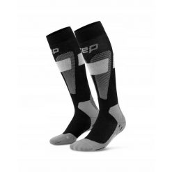 Męskie sportowe podkolanówki kompresyjne na zimę z wełną merino CEP. Czarne odzież kompresyjna CEP, bez wzorów, z elastanu. Za 199.00 zł.