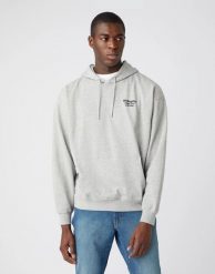 MĘSKA BLUZA WRANGLER WWYG HOODIE MID GREY MEL W6F9H1X37 112141480. Szare bluzy Wrangler, m, bez wzorów, z kapturem. Za 159.99 zł.