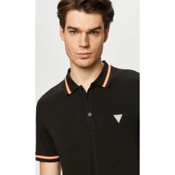 Guess - Polo. Niebieskie koszulki polo Guess, l, z aplikacjami, z dzianiny, bez kołnierzyka, bez ramiączek. W wyprzedaży za 113.90 zł.