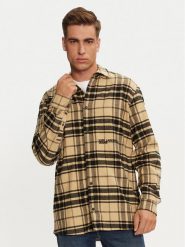 Karl Lagerfeld Jeans Koszula 246D1604 Beżowy Regular Fit. Brązowe koszule Karl Lagerfeld Jeans, l, bez wzorów, z bawełny, bez kołnierzyka, bez ramiączek. Za 649.99 zł.