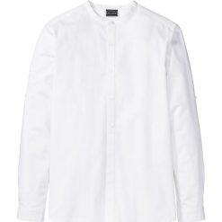 Koszula z długim rękawem i stójką Slim Fit bonprix biały. Koszule marki bonprix. Za 74.99 zł.