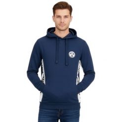 Bluza turystyczna męska Napapijri Bilo. Niebieskie bluzy z kapturem Napapijri, m, bez wzorów, z bawełny, z kapturem. W wyprzedaży za 364.00 zł.