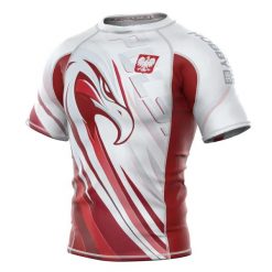 Koszulka Męska Rashguard MMA na Siłownię EXTREME HOBBY POLSKA ULTIMATE. Zielone bielizna termoaktywna EXTREME HOBBY, l, bez wzorów, z bawełny, bez ramiączek, na fitness i siłownię. Za 199.00 zł.