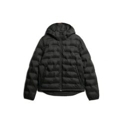 Kurtka parka z kapturem Superdry. Czarne kurtki Superdry, l, bez wzorów, z kapturem. Za 469.85 zł.