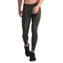 Legginsy kompresyjne 2XU Light Speed. Zielone legginsy długie sportowe 2XU, bez wzorów, do biegania. Za 667.50 zł.