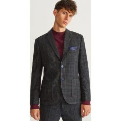 Marynarka z domieszką wełny SLIM FIT - Szary. Marynarki marki Reserved. Za 329.99 zł.