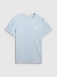 4F T-shirt regular z nadrukiem męski - niebieski 3XL. Niebieskie t-shirty 4F, m, bez wzorów, z bawełny, bez kołnierzyka, bez ramiączek. Za 69.99 zł.
