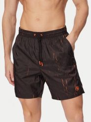 Guess Szorty kąpielowe F6GT18 WN352 Czarny Regular Fit. Czarne kąpielówki Guess, m, z aplikacjami, z syntetyku. Za 299.99 zł.