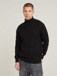 G-Star Sweter w kolorze czarnym rozmiar: M. Czarne golfy G-Star, m, bez wzorów, z bawełny, bez ramiączek. Za 199.03 zł.