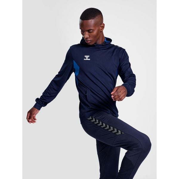 Poliestrowa bluza z kapturem Hummel Authentic. Niebieskie bluzy Hummel, bez wzorów, z kapturem. Za 227.00 zł.