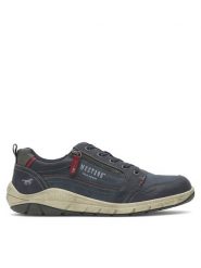 Mustang Sneakersy 4160-302 Granatowy. Niebieskie buty sportowe casual Mustang, bez wzorów, ze skóry, bez zapięcia. Za 319.99 zł.