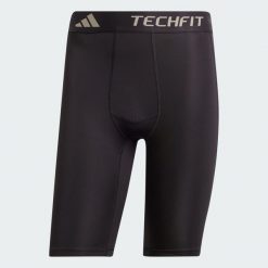 Krótkie kompresyjne legginsy treningowe TECHFIT. Czarne buty treningowe Adidas, xl, bez wzorów, z materiału, na fitness i siłownię, techfit (adidas). Za 129.00 zł.