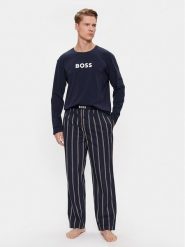Boss Piżama Easy 50488084 Granatowy Regular Fit. Niebieskie piżamy Boss, m, bez wzorów, z bawełny, bez ramiączek. Za 439.99 zł.