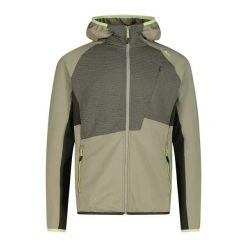Polarowa kurtka z kapturem micro CMP Grid Tech. Zielone kurtki CMP, m, bez wzorów, z polaru, na fitness i siłownię. Za 312.50 zł.