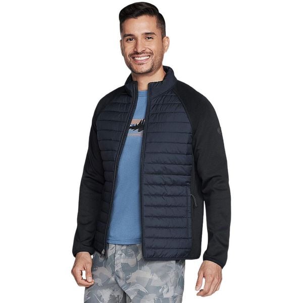 Kurtka Męska Skechers GOshield Hybrid Jacket 2.0. Czarne kurtki Skechers, m, bez wzorów, z poliesteru, bez kaptura. Za 490.00 zł.
