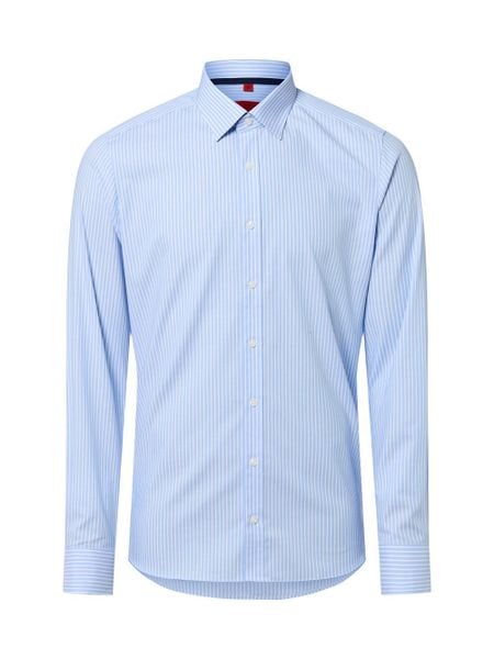 Finshley & Harding Koszula męska Mężczyźni Slim Fit Bawełna niebieski w paski, 37. Niebieskie koszule Finshley & Harding, m, bez wzorów, z bawełny, bez kołnierzyka, bez ramiączek. Za 159.95 zł.