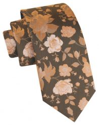 Klasyczny, Męski Krawat Alties - Beż, Blada Pomarańcz, Kwiaty. Krawaty i muchy Alties, bez wzorów, z tkaniny. Za 49.00 zł.