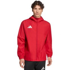 Kurtka m19ska adidas Entrada 26 All Weather czerwony. Czerwone kurtki Adidas, m, bez wzorów, z poliesteru, z kapturem. Za 170.99 zł.