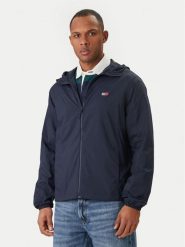 Tommy Jeans Kurtka przejściowa DM0DM23112 Granatowy Regular Fit. Niebieskie kurtki Tommy Jeans, m, bez wzorów, z jeansu, bez kaptura. Za 409.99 zł.