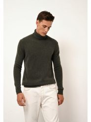 Just Cashmere Kaszmirowy golf "Sacha" w kolorze ciemnozielonym rozmiar: L. Zielone golfy Just Cashmere, l, bez wzorów, z kaszmiru, bez ramiączek. Za 630.99 zł.