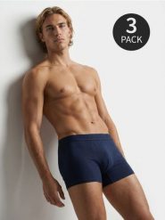 Bawełniane bokserki long 3 pack - granatowy. Niebieskie bokserki Sinsay, l, bez wzorów, z bawełny. Za 29.99 zł.