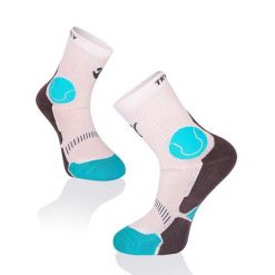 Skarpety tenisowe Fusion White Black Turquoise. Białe skarpety TRY TO FLY, bez wzorów. W wyprzedaży za 58.09 zł.