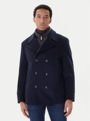 Bugatti Płaszcz wełniany 874228-81063 Granatowy Regular Fit. Niebieskie płaszcze Bugatti, na zimę, m, bez wzorów, z syntetyku, bez kaptura. Za 1,999.00 zł.