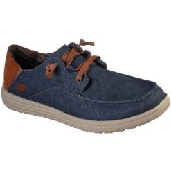 Buty sportowe męskie Skechers Melson planon. Niebieskie buty trekkingowe Skechers, bez wzorów, z tkaniny, bez zapięcia. Za 290.00 zł.
