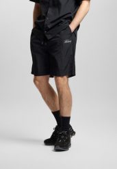 Spodenki sportowe męskie Prosto Club. Czarne krótkie spodenki sportowe Prosto., l, z aplikacjami, z nylonu. Za 274.99 zł.