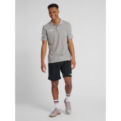 Koszulka tenisowa polo męska Hummel Go Cotton Polo. Szare koszulki polo sportowe Hummel, m, bez wzorów, bez kołnierzyka, bez ramiączek, tenisowe. Za 99.00 zł.