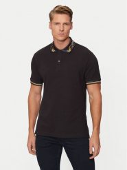 Versace Jeans Couture Polo 77GAGT06 Czarny Regular Fit. Czarne koszulki polo Versace Jeans Couture, m, bez wzorów, z bawełny, bez kołnierzyka, bez ramiączek. Za 399.99 zł.