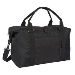 Elegancka torba podróżna klasy premium Barcelony. Czarne torby na ramię FC Barcelona, bez wzorów, z materiału, na ramię, duże, bez dodatków. Za 286.69 zł.