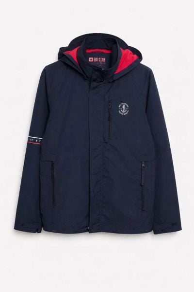 Kurtka męska wiatrówka granatowa Dalary 403. Niebieskie kurtki BIG STAR, l, bez wzorów, z tkaniny, bez kaptura. Za 299.99 zł.