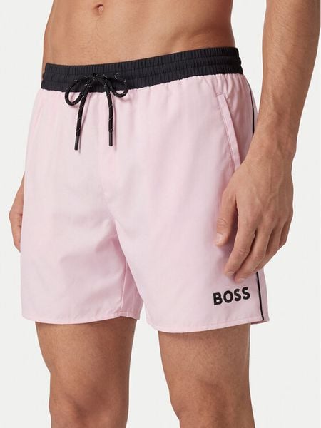 BOSS Szorty kąpielowe Starfish 50514429 Różowy jasny Regular Fit. Czerwone kąpielówki Boss, m, bez wzorów, z syntetyku. Za 229.99 zł.