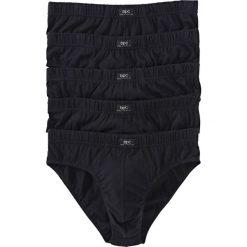 Slipy maxi (5 par). Czarne slipki bonprix, l, z aplikacjami. Za 62.99 zł.