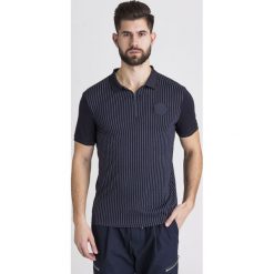 POLO Armani Exchange. Niebieskie koszulki polo sportowe Armani Exchange, l, z aplikacjami, z bawełny, bez kołnierzyka, bez ramiączek. Za 223.30 zł.