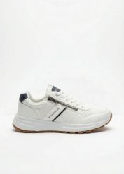 Sneakersy Tom Tailor z zamkiem. Białe buty sportowe casual bonprix, bez wzorów, bez zapięcia. Za 119.99 zł.