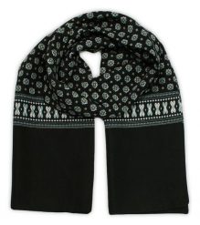 Męski Szalik Elegancki Miękki, Dwustronny, Śliski - ALTIES - Czerń w Regularny Wzór. Szaliki Alties, bez wzorów, z materiału. Za 55.00 zł.